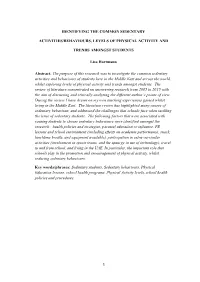 Identifying the Common Sedentary Activities