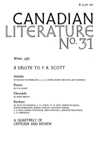 Soluté to F. R. Scott