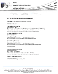 Technical Proposal Cover Sheet