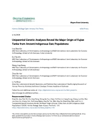 Uniparental Genetic Analyses Reveal the Major Origin of Fujian Tanka from Ancient Indigenous Daic Populations