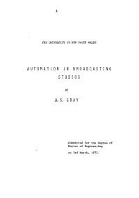 Automat 1 on in Broadcasting Studios As