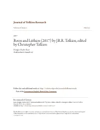 Beren and Lúthien (2017) by J.R.R. Tolkien, Edited by Christopher Tolkien Douglas Charles Kane Dougkane@Protectingrights.Net