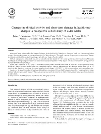 Changes in Physical Activity and Short-Term Changes in Health Care Charges: a Prospective Cohort Study of Older Adults
