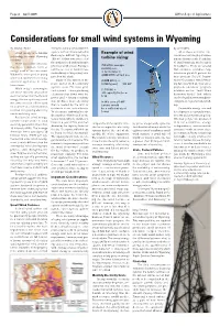 Considerations for Small Wind Systems in Wyoming