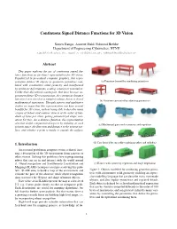 Continuous Signed Distance Functions for 3D Vision