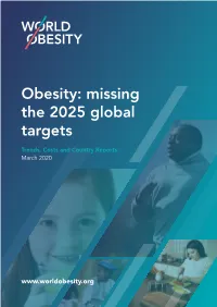 Obesity: Missing the 2025 Global Targets