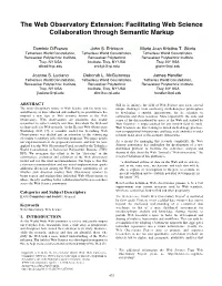 The Web Observatory Extension: Facilitating Web Science Collaboration Through Semantic Markup