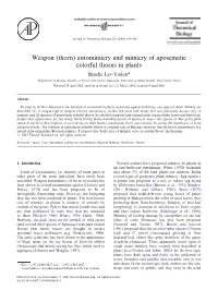 (Thorn) Automimicry and Mimicry of Aposematic Colorful Thorns
