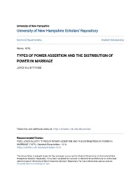 Types of Power Assertion and the Distribution of Power in Marriage