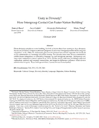 Unity in Diversity? How Intergroup Contact Can Foster Nation Building∗