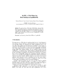 A Web Editor for Rule Markup in Legalruleml