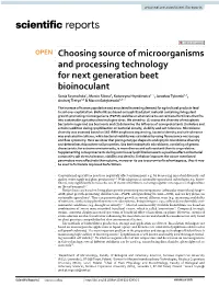 Choosing Source of Microorganisms and Processing Technology for Next