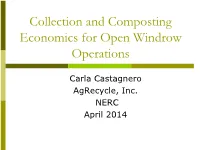 Collection and Composting Economics for Open Windrow Operations