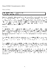 Exam DM840 Cheminformatics (2014)