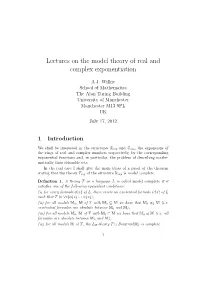 Lectures on the Model Theory of Real and Complex Exponentiation