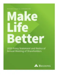 Regions' 2020 Proxy Statement