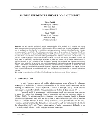 Scoring the Default Risk of Local Authority