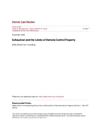 Exhaustion and the Limits of Remote-Control Property