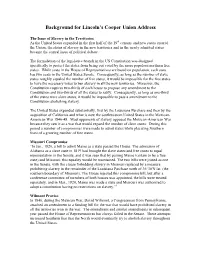 Lincoln's Cooper Union Speech Background