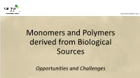 Monomers and Polymers Derived from Biological Sources