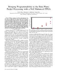 Packet Processing with a Noc-Enhanced FPGA