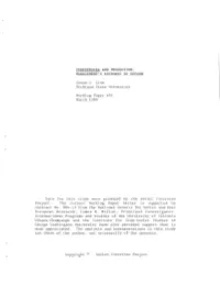 Perestroika and Production : Management's Response to Reform