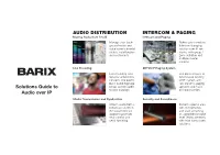 Solutions Guide to Audio Over IP