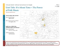 Unit Title: It's About Time – the Power of Folk Music