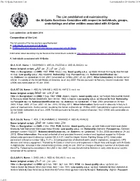 Al-Qaida Sanctions List Last Updated on 28 October 2014
