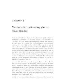 Chapter 2 Methods for Estimating Glacier Mass Balance