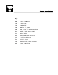 Course Descriptions