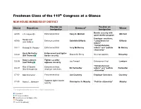 Freshman Class of the 110Th Congress at a Glance