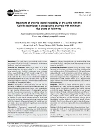 Treatment of Chronic Lateral Instability of the Ankle with the Colville Technique: a Prospective Analysis with Minimum Five Years of Follow-Up