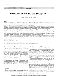 Binocular Vision and the Stroop Test