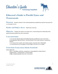 Complete Educator's Guide to Parallel Lines and Transversals