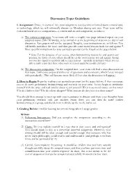 Discussion Topic Guidelines