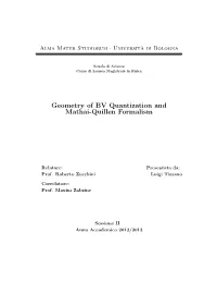 Geometry of BV Quantization and Mathai-Quillen Formalism