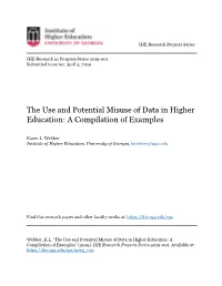 The Use and Potential Misuse of Data in Higher Education: a Compilation of Examples
