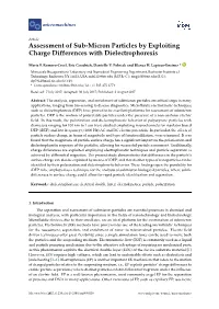 Assessment of Sub-Micron Particles by Exploiting Charge Differences with Dielectrophoresis