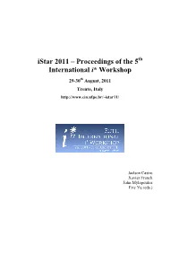 Istar 2011 – Proceedings of the 5Th International I* Workshop