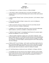 Mythology Chapter Quiz 11