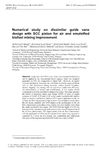 Numerical Study on Dissimilar Guide Vane Design with SCC Piston for Air and Emulsified Biofuel Mixing Improvement
