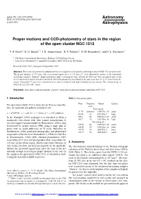 Proper Motions and CCD-Photometry of Stars in the Region of the Open Cluster NGC 1513