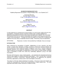 Ravinder Et Al. Validating Regression Assumptions