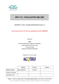 Wp1-T12€: Evaluation Xml/Xmi