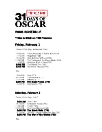 2008 Schedule