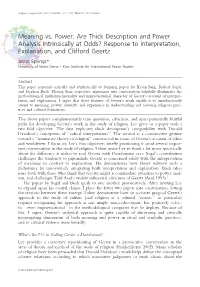 Are Thick Description and Power Analysis Intrinsically at Odds?