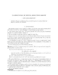 Classification of Special Reductive Groups 11