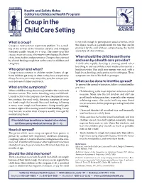 Croup in the Child Care Setting