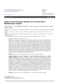 Dietary Niche Divergence Between Two Invasive Fish in Mediterranean